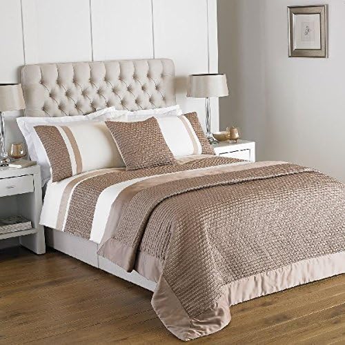 Yorkshire Linen Honeycomb Cream & Gold Duvet Cover Set - Double