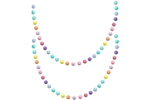 Pom Pom Garland, Colorful Felt Balls Pompom Garland Decorations Pastel Colored Pompom Garlands Decor Felt Ball for Party 2 Pc