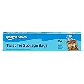 Amazon Basics Twist Tie Storage Bags, Gallon Size, Great for Bread and Rolls, 100 Count