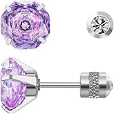 Titanium Stud Earrings, Rose-cut Zirconia Earrings Studs, Hypoallergenic & Nickel Free, Ideal for Sensitive Ears, Everyday Jewelry, Minimalist Elegant Design, Gift Box Included