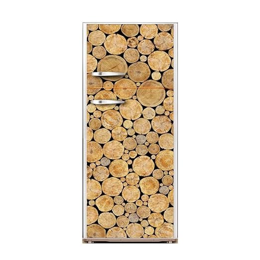 XIAOMAN Cocina Nevera Pegatinas Patrón de Madera HD Cubierta de la ...