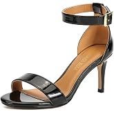 MAIERNISI JESSI Unisex Men's Women's Ankle Strap Heeled Sandals, Open Toe, Buckle Closure, Kitten High Heel