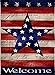 Dyrenson Home Decorative Outdoor 4th of July Patriotic Star Memorial Day Garden Flag Double Sided, Welcome Quote House Yard Flag, Primitive Garden Decorations, USA Vintage Holiday Outdoor Flag 12 x 18
