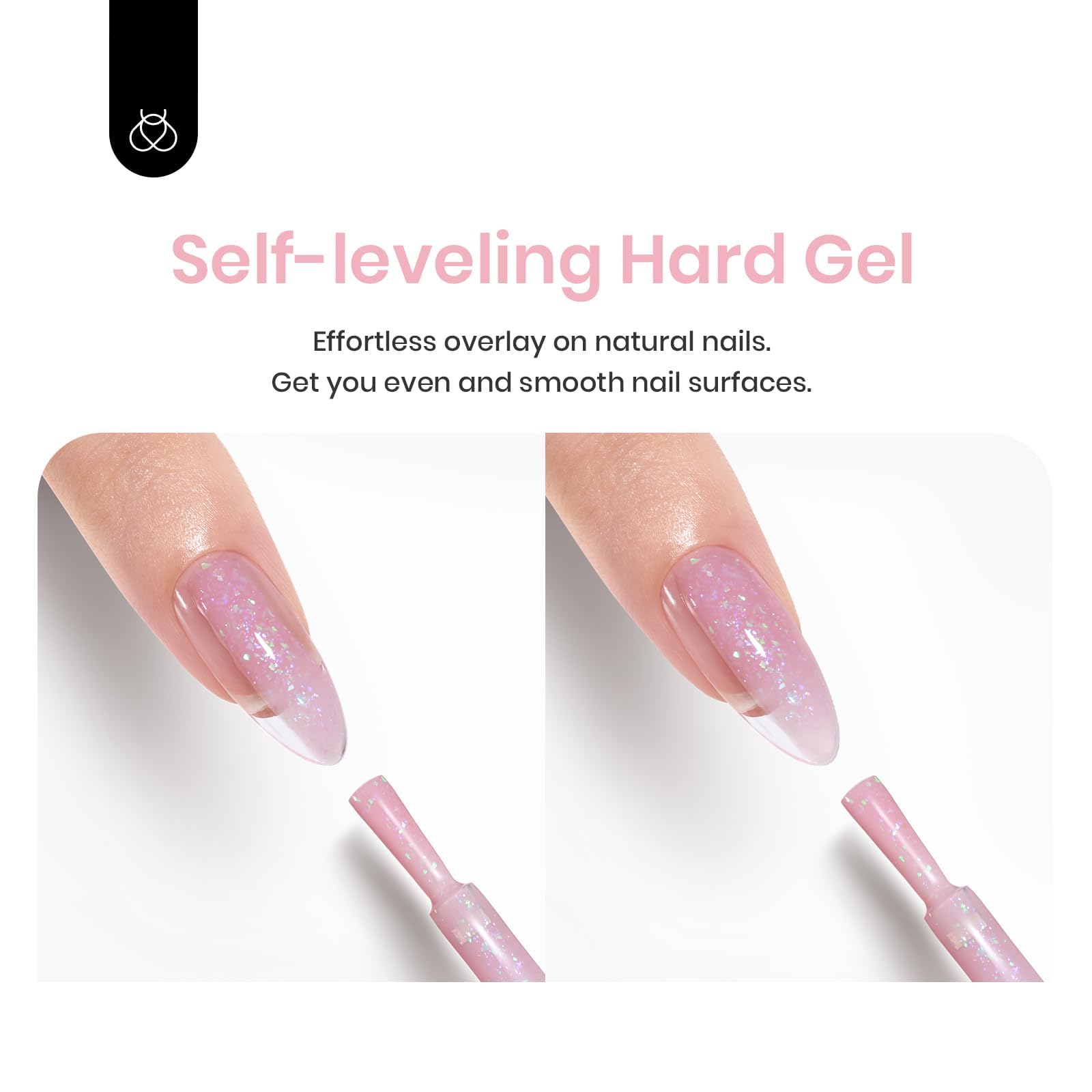 Beetles Builder Gel for Nails, 6 Colors 7 in 1 Nude Pink Glitter Builder Strengthener Gel Set for Nail Apex and Nail Extension Color Nail Art Design Beauty Gift Sets for Women - Image 7