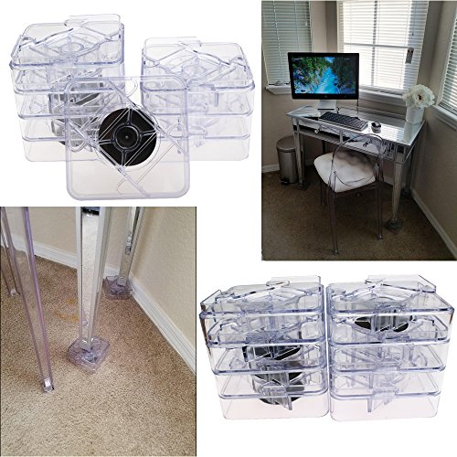Bed Risers Fadyshow Furniture Lift Risers Create Under Bed Storage Dorm Set of 8 Pieces (1, Clear)