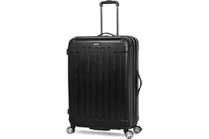 Kenneth Cole REACTION Renegade Luggage Expandable 8-Wheel Spinner Lightweight Hardside Suitcase, Black, 28-Inch Checked
