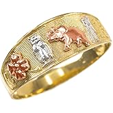 Good Luck Charms Solid 10k Tri-tone Gold Ring (Size 8)