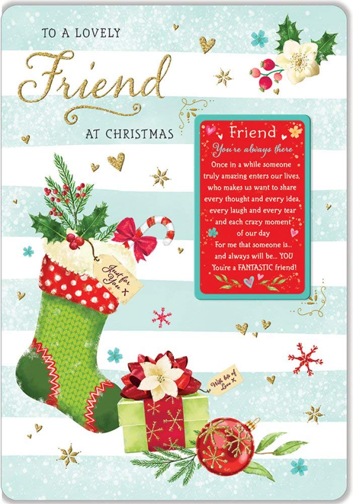 Regal Publishing Sentiment Christmas Card Friend - 9 x 6 inches