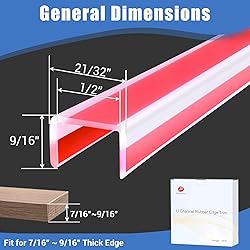 Clear Rubber Edge Trim, Self-Adhesive White Color