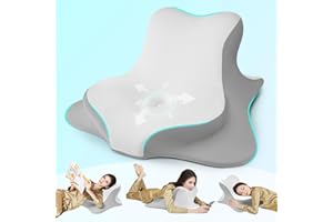 WOGAHEV Reading Pillow for Bed, Lying, Leaning and Prone, Ergonomic Memory Foam Bed Wedge Pillow for Headboard, Chin & Back S