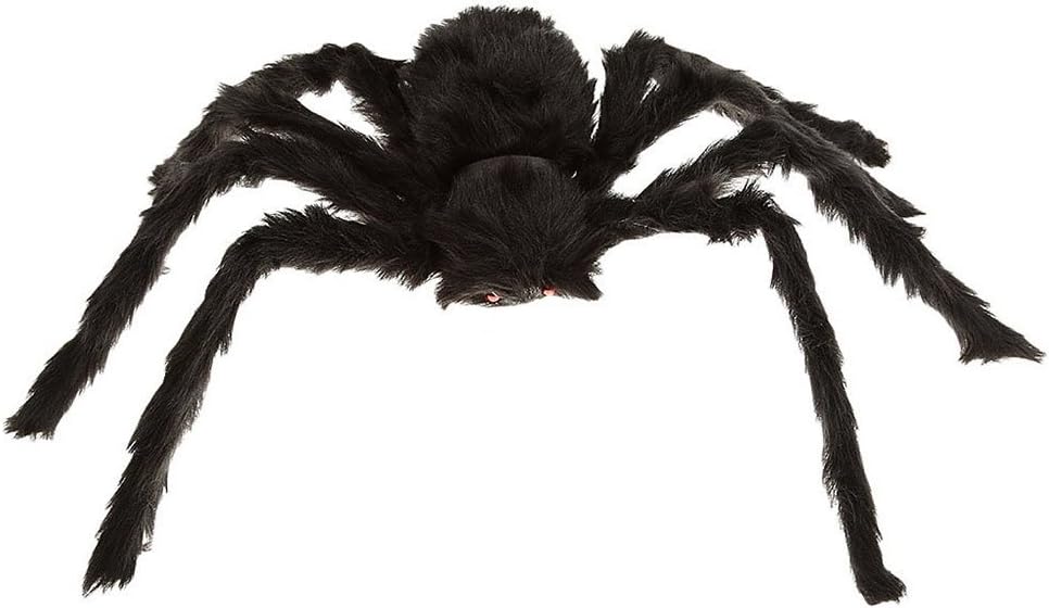 WINOMO Black Spider Halloween Decoration Haunted House Prop Plush Spider Scary Decoration 12"