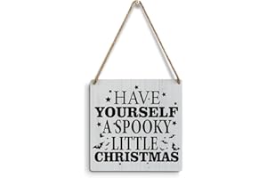 mmiishe Halloween Decor Bats Wall Decor Christmas Decorations Christmas Party Favors Wall Art Farmhouse Wall Hanging Decor Wood Sign for Winter Home Xmas Holiday Bedroom Front Door Porch Decor