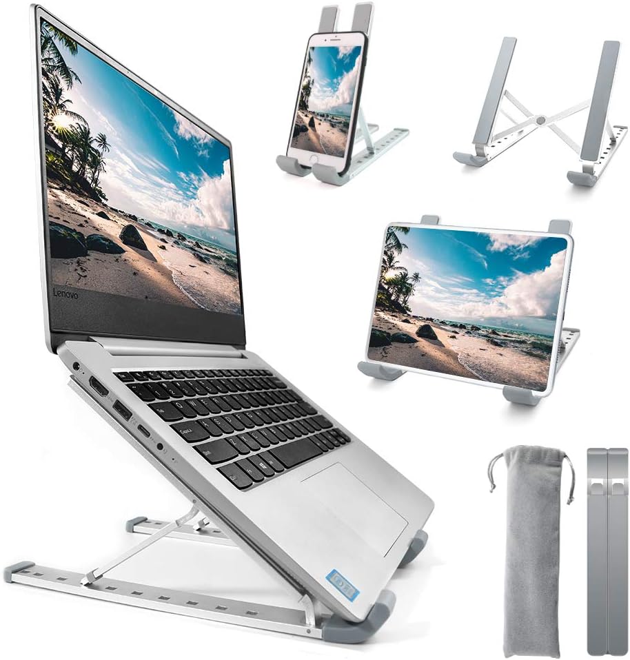 Homesuit Laptop Stand,Aluminum Alloy Computer Riser,9-Angles Adjustable Ventilated Notebook Desk Stand Mount Metal Holder Compatible with MacBook Pro Air, Acer,Lenovo, HP, Dell, More 10-17 Inch
