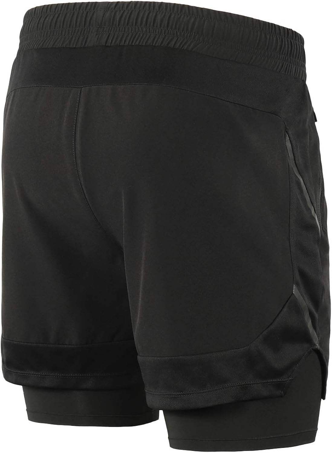 ARSUXEO Men's 2 in 1 Active Running Shorts with 2 Zipper Pockets B191: Clothing