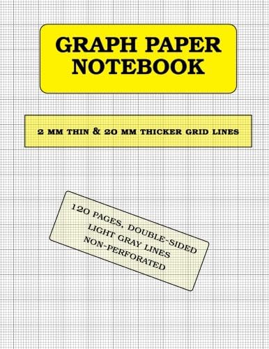 Graph Paper Notebook: 2 mm thin and 20 mm thicker light gray grid lines (metric, 120 pages): double-sided, non-perforated, perfect binding