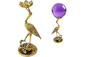 GeryVtee Metal Crystal Ball Stand Sphere Display Stand Crystal Holder Balls Ornament Rack Holder Metal Base Crane Shape (Retro)