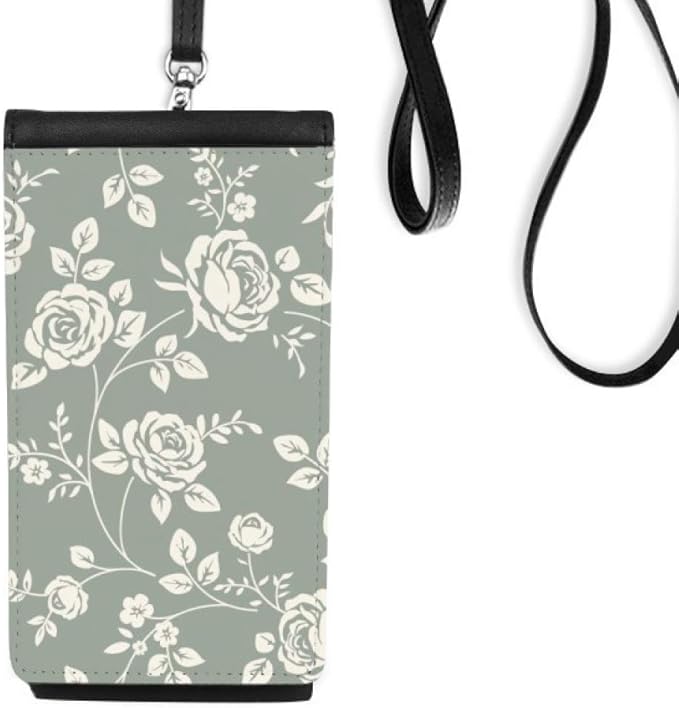 Amazon Co Jp リーフ バラ 花 植物 イラスト 携帯電話 財布 ハンギング モバイルポーチ ブラックポケット 家電 カメラ