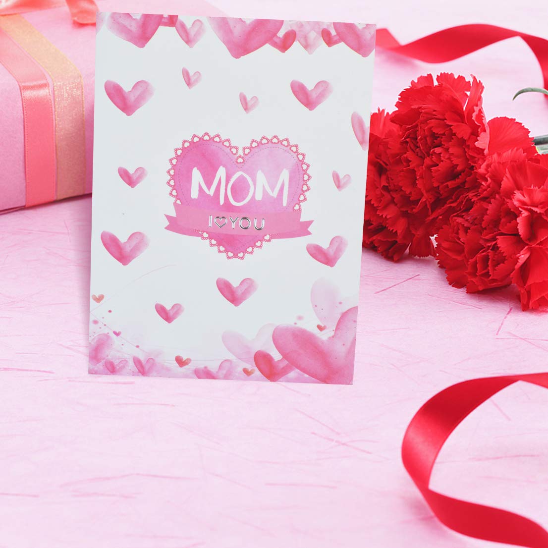 Tongcloud Carnation Blossom Pop Up Cards, Mother\'s Day Card,3D cards with Envelope Sticker for Mother\'s Day,Mother’s Gifts