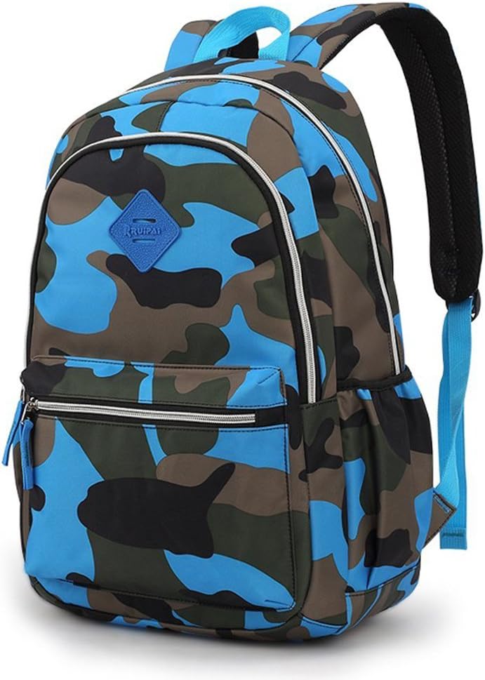 Camo Kid Backpack for Boys, Military Tactical Elementary School Bags Daypack for Camping Climbing Hiking Sport - Blue