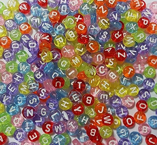 D107 150 Letters Beads Plastic Letter Round 7 mm Mix Multicoloured for Bracelets Necklaces, Keyrings and Children's Jewellery - Image 4