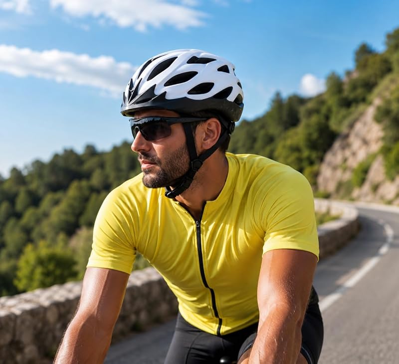 CASCO BICICICLETTA Ø55-58 CM - BICICLETTA UOMO DONNA - LEGGERO CON VENTILAZIONE E CINGHIA - BIANCO PER TUTTO I