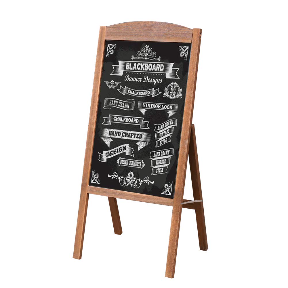 UNHO Wooden A Frame Chalkboard Sign Standing Pavement Chalkboard Easel Magnetic Chalk Board Display Stand Sandwich Board Blackboard for Home Bar Countertop Cafe Restaurant Wedding