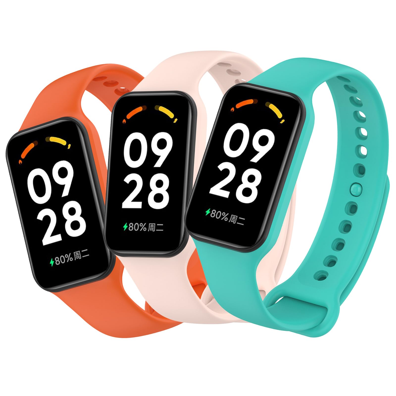 Xisair 3 Pieces Straps compatible with Xiaomi Redmi Smart Band 2 Silicone Straps for Redmi Smart Band 2 Strap Redmi Band 2 Sport Wristband — image 1