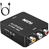 BD&M AV to HDMI Converter, RCA to HDMI, 1080P Mini RCA Composite CVBS Video Audio Converter Adapter Support PAL/NTSC for TV/P