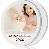 Cake Drums 12 Inch, 2 Pcs Sturdy 1/2 Inch Cake Base Cake Boards | White Corrugated Cardboard Base, Round Base para Pastel for Multi-Layer Cakes