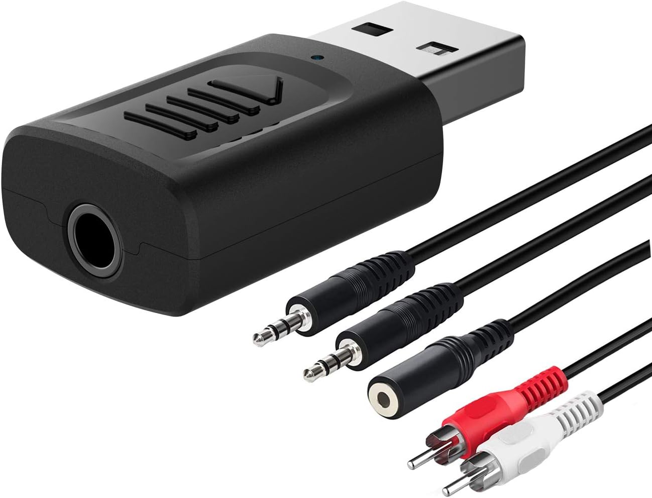 Bluetooth Audio Transmitter Receiver, Wireless Bluetooth V5.0 Adapter for TV PC Car Projector CD Player Speakers Headphones, 2-in-1 Bluetooth Audio Adapter for Car Home Stereo System