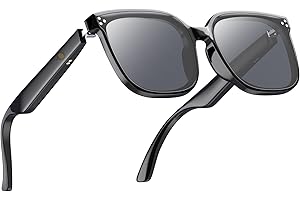 Hastraith Smart Glasses for Men&Women, 5.3 Bluetooth Sunglasses with Open Ear Speaker, Voice Assistant Compatible, Blue Light Blocking Lens