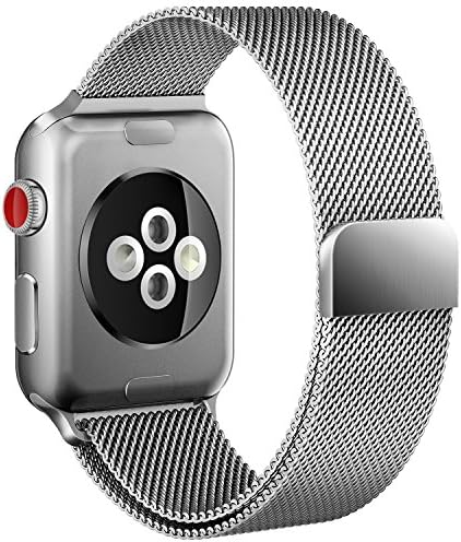 Apple watch band, Replacement Strap with Stronger Magnetic Closure For Apple Watch Band Series 3/2/1 Sport and Edition (42mm silver)