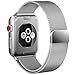 Tirnga Milanese Loop Mesh Smooth Stainless Steel Metal Strap Freely Fully Magnetic Closure Clasp Wrist Band Replacement Bracelet for Watch Band Series 3/2/1, 38 mm, Silver
