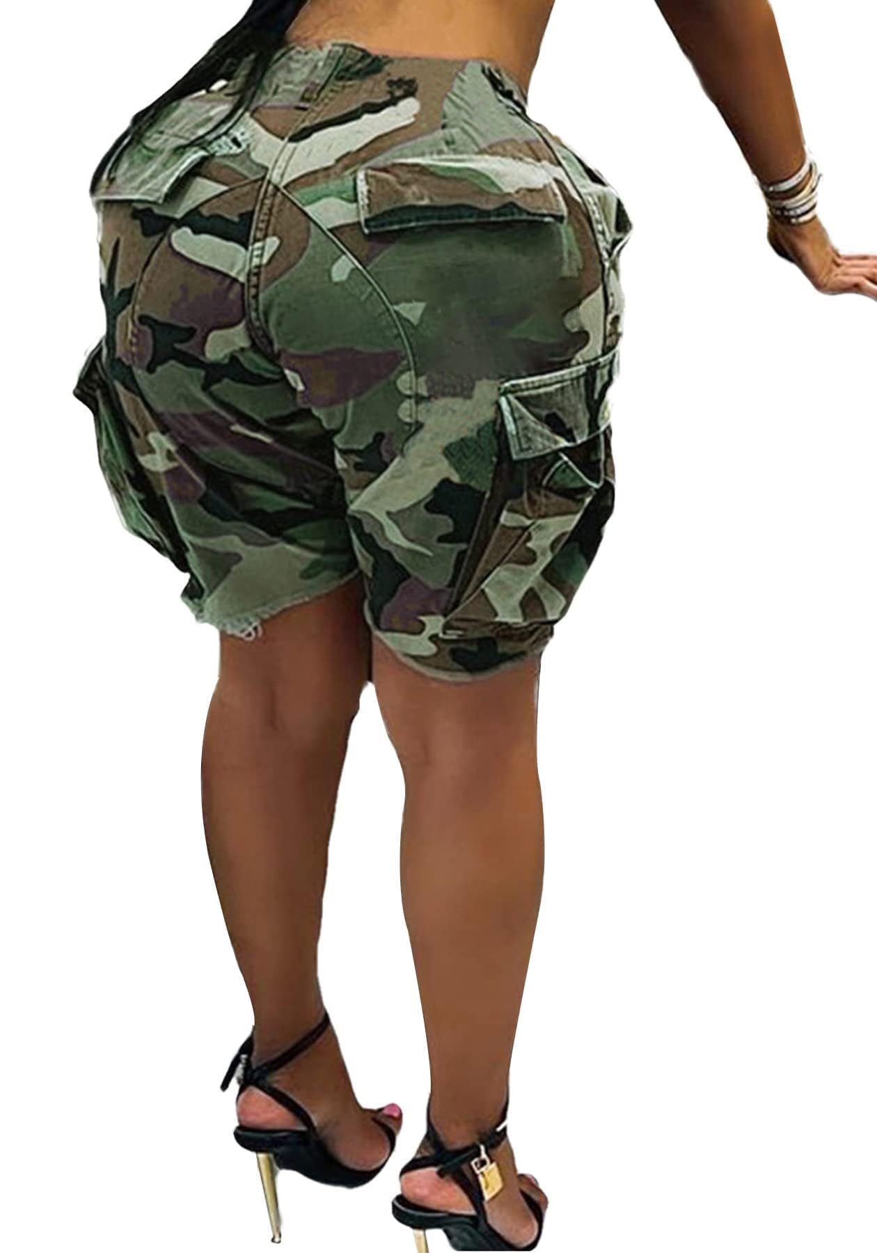 Photo 1 of Lucuna Women Camo Shorts Summer Loose Fit Camouflage Print Trendy Casual Shorts