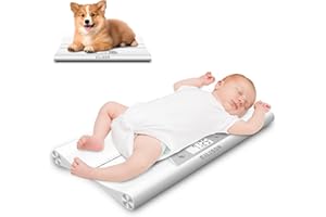 EILISON Baby Scale with Height Measuring - Digital Weight Scale for Infants, Toddlers & Pets - 0.1-44 lbs, Tare Function, Hold Feature, Accurate Baby Weighing Scale for Growth Tracking (White)