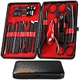 Manicure Set Men, Manicure Set Professional 18 Pcs Mens Grooming Kits Aceoce Stainless Steel Nail Care Tools with Luxurious Travel Case Pedicure Kit Gifts