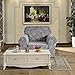 CHUN YI 2-Piece Coral Fleece Spandex Fabric Polyester Sofa Slipcovers (Chair, Grey Printed)