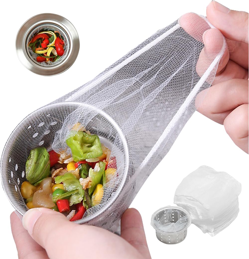 Photo 1 of Vlwltl 200 PCS Disposable Kitchen Sink Drain Strainer Mesh Bag Fits Sink Strainer for Collecting Kitchen Food Waste Leftover Garbage