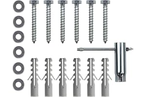 Drywall Anchors for TV Mount, Lag Bolt Kit includes Concrete Wall Anchors M8 Lag Bolts and Washer Installation on Brick or Concrete Wall by Screw Hardware Tool Socket GuuYebe