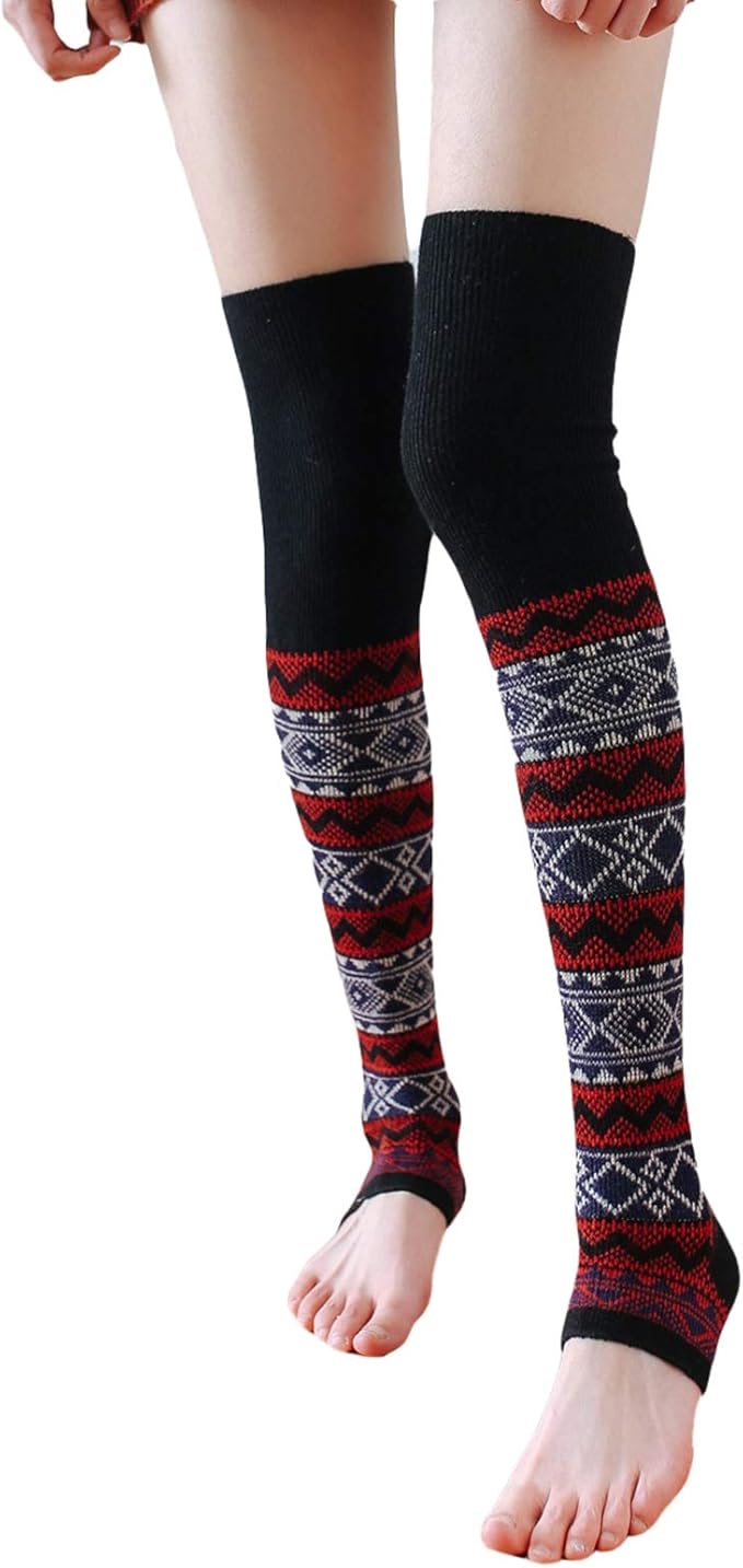 Women Thigh High Leg Warmers 68 Cm, Thermal High Stockings Stirrup Long