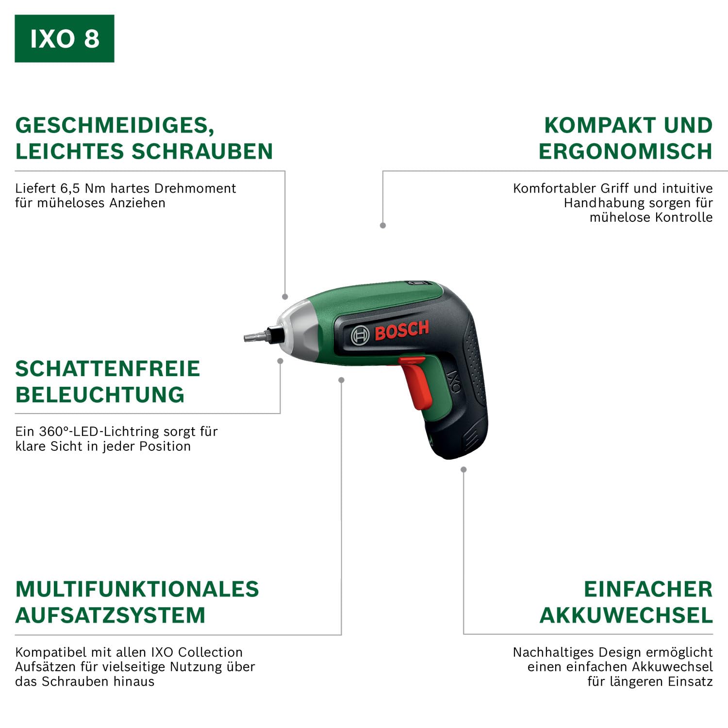 Bosch IXO8 Akku-Schrauber (Bitsatz, Aufbewahrungsbox) 3