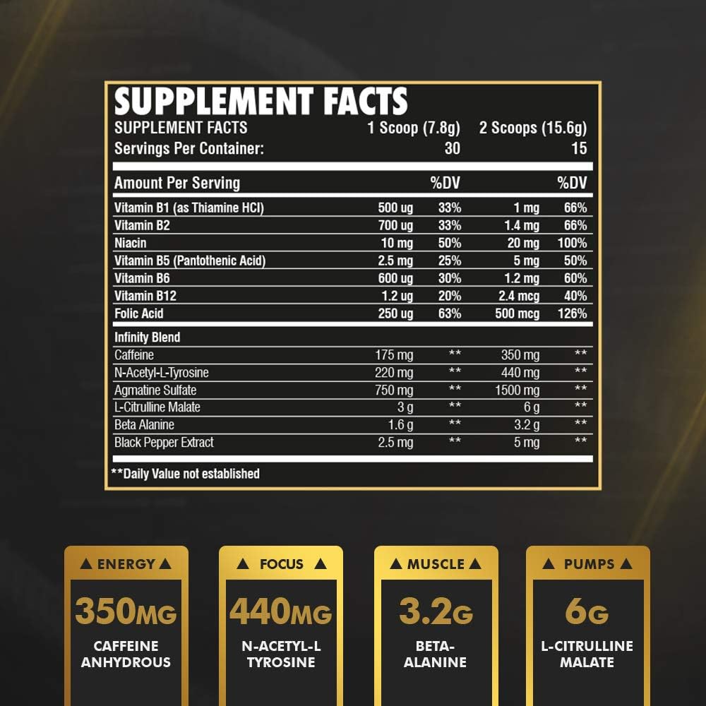 RARI Nutrition - Infinity Pre Workout Powder - Natural Preworkout Supplement for Men and Women - Keto and Vegan Friendly - No Creatine - 30 Servings - (Strawberry Lemonade): Health & Personal Care