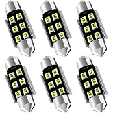 AUXLIGHT 6418 6411 DE3425 C5W DE3423 36MM 1.42&rdquo;Festoon Canbus Error Free LED Interior Light Bulbs Ice Blue, Super Bright 6SMD Chips for Dome Map Door Courtesy License Plate Lights (Pack of 6)