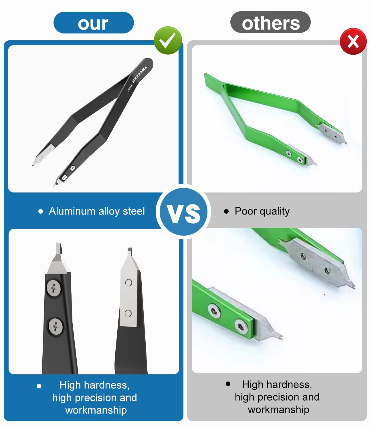 Watch Spring Bar Tool, 7825 Spring Bar Tweezers Lug Removal Fitting Tool (Silver)