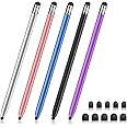 Stylus Pen for Touchscreen [5 Pack] Stylus for iPad iPhone Android Phone Tablet Stylist; High Sensitivity & Precision Fine Point Rubber Ends Universal capacitive Touch Screen Pencil