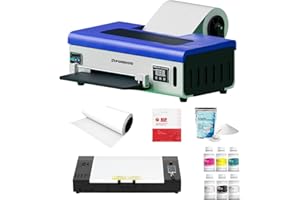PUNEHOD DTF Printer A4 L800 with Roll Feeder, DTF Transfer Printing Machine with White Ink Circulation System, DIY Print for Dark and Light T-Shirts(A4 Printer+Oven)