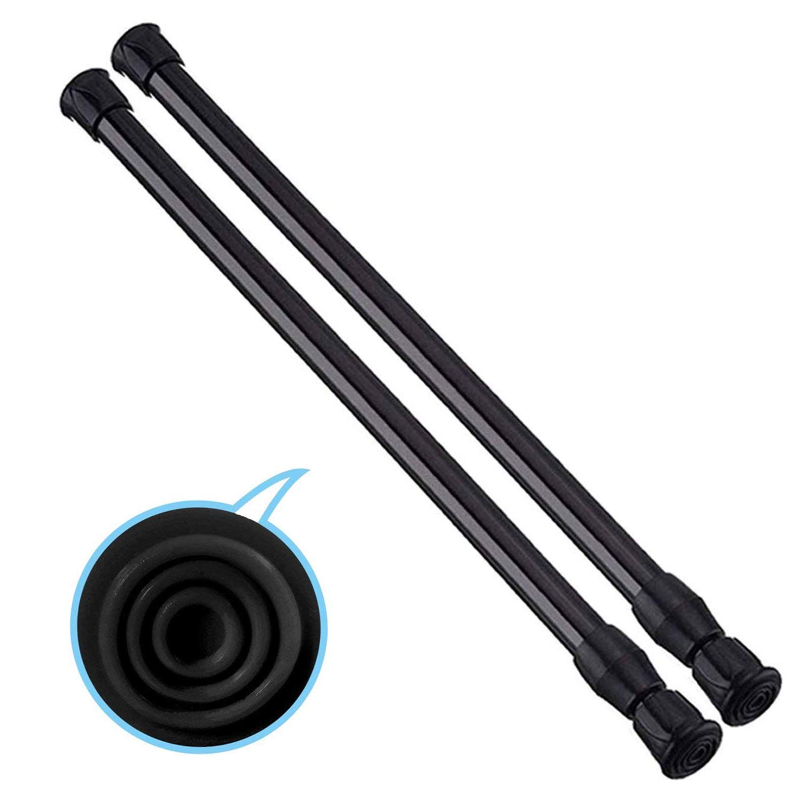 2 Pack Small Tension Rods 15.7 in to 28 Curtain Rods Window Rods in Extendable Width Spring Cupboard Bars for Kitchen Utensils, Closet, and Cabinet, Fit in The Spaces to Stay Up