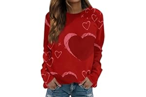 JWNYJFB Women's Fashion Heart Sweater Valentines Sweatshirts Funny Love Graphic Printed Long Sleeve Crewneck Pullover Tops