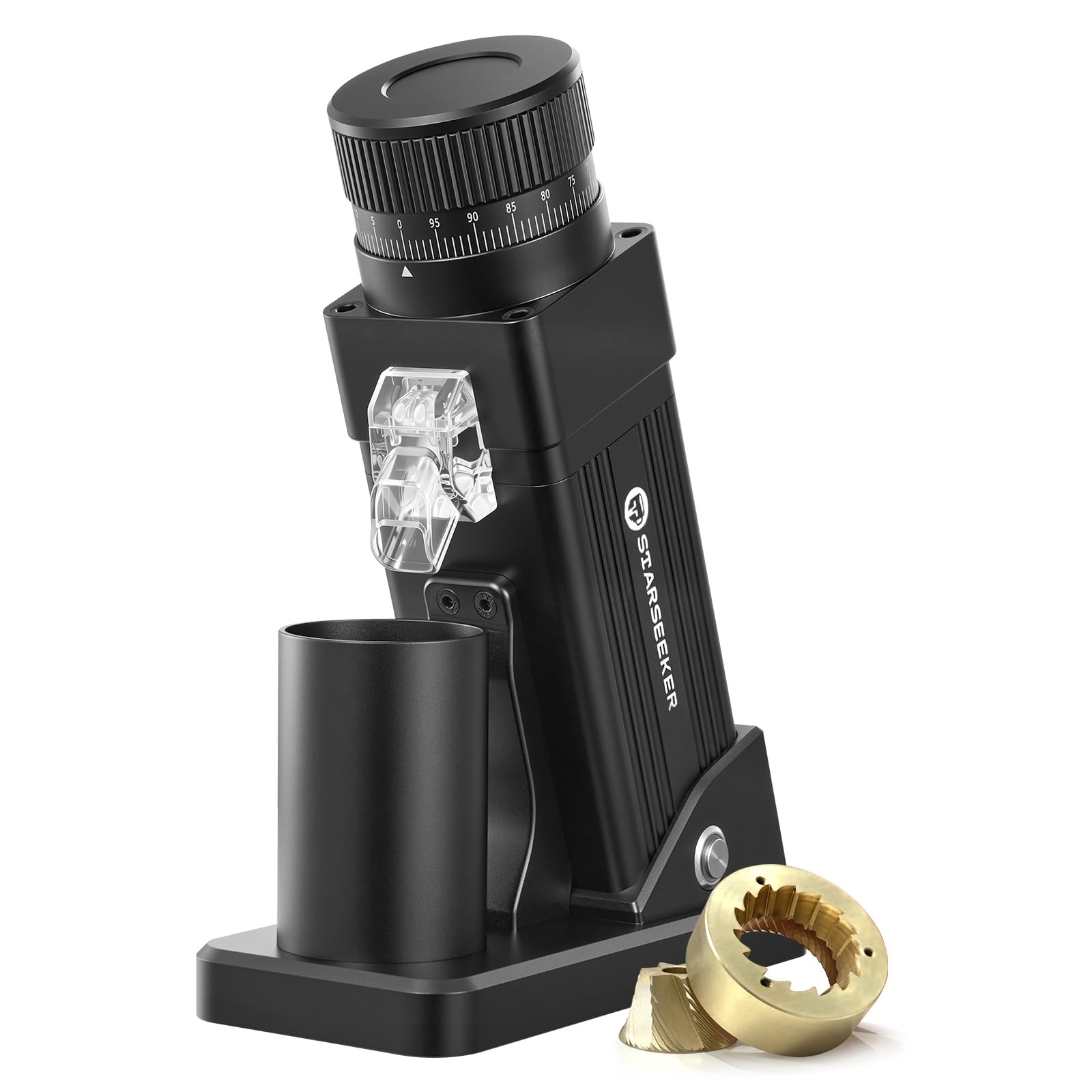 Photo 1 of STARSEEKER E55 Pro Electric Coffee Grinder, 55mm Titanium Conical Burr - Professional Espresso Grinder with Stepless Adjustment & Anti-Static Tech, for Home, Office, Café Use