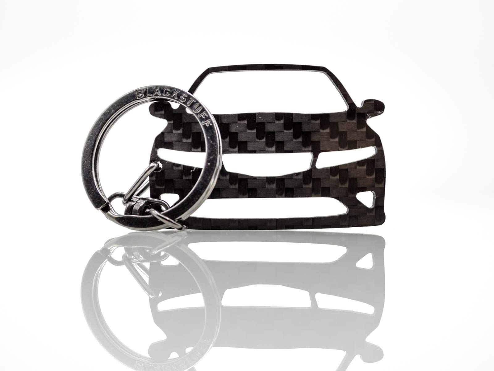BlackStuff Carbon Fiber Keychain Keyring Ring Holder Compatible with Civic Type R MK8 FN2 2006-2011 BS-614